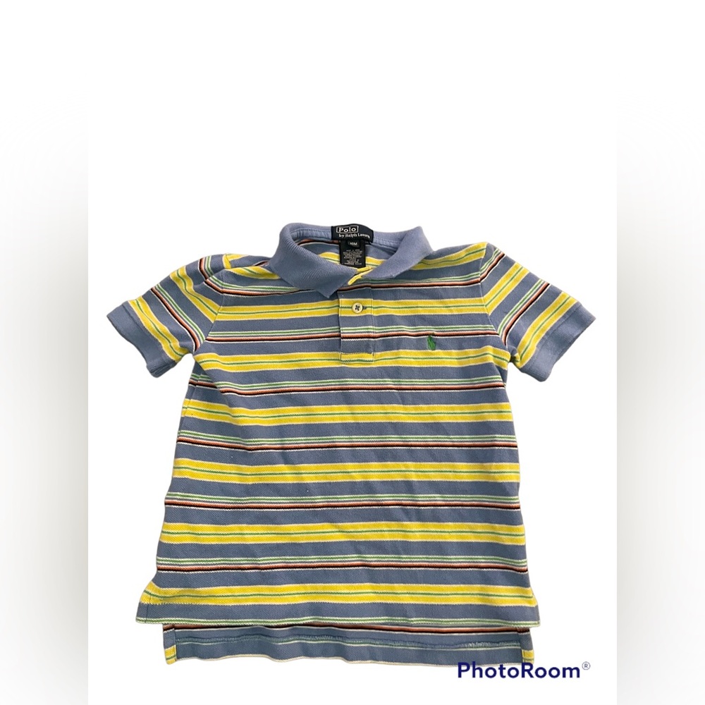 Polo Baby Boy Short Sleeve Polo Shirt with Blue and Yellow Stripes| 18 months